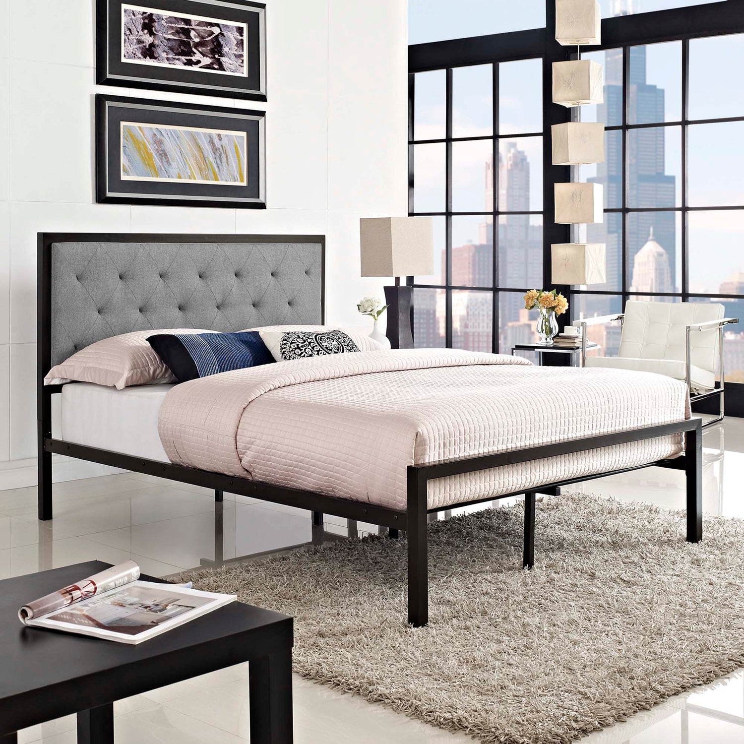 Mia Fabric Bed by Modway