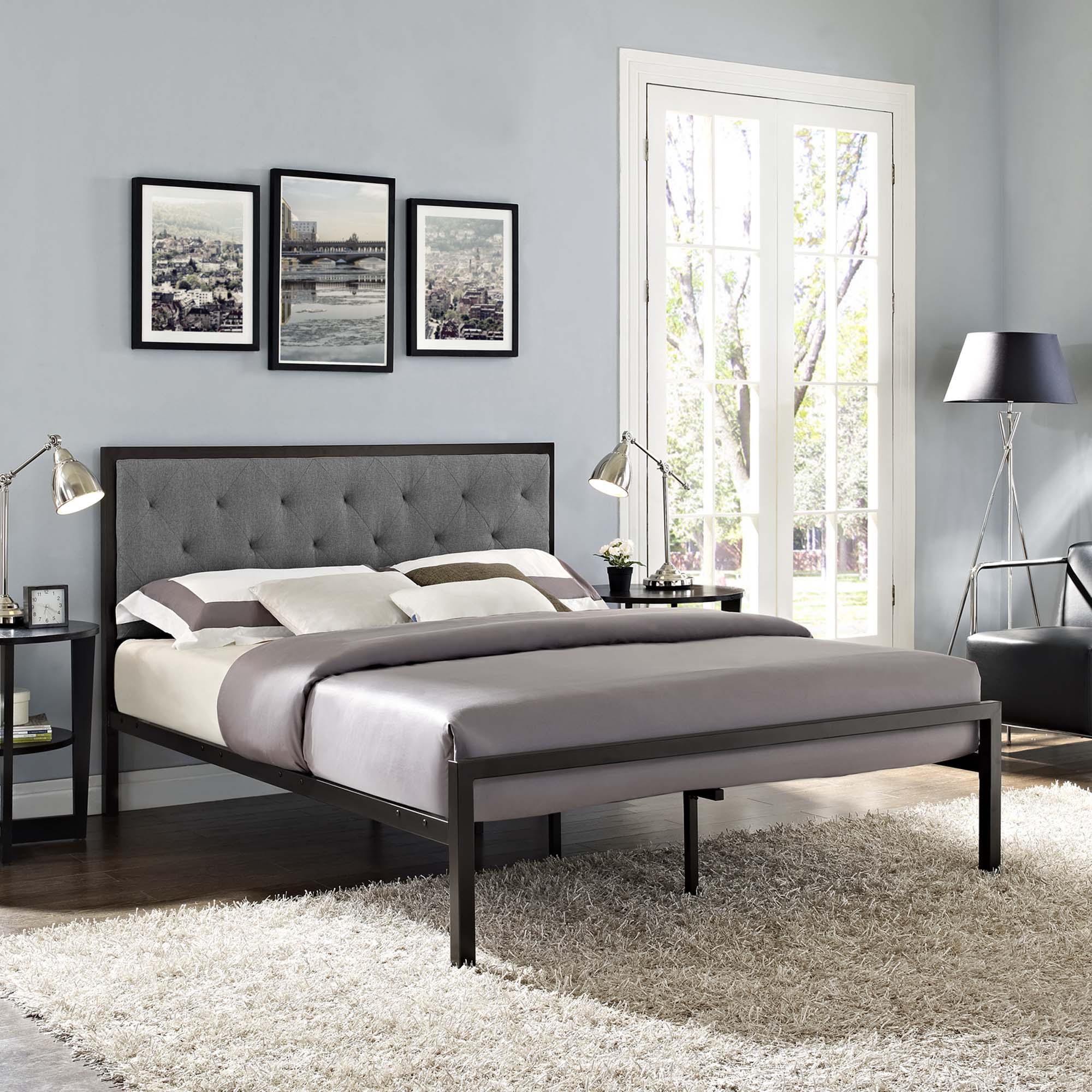 Mia Fabric Bed by Modway