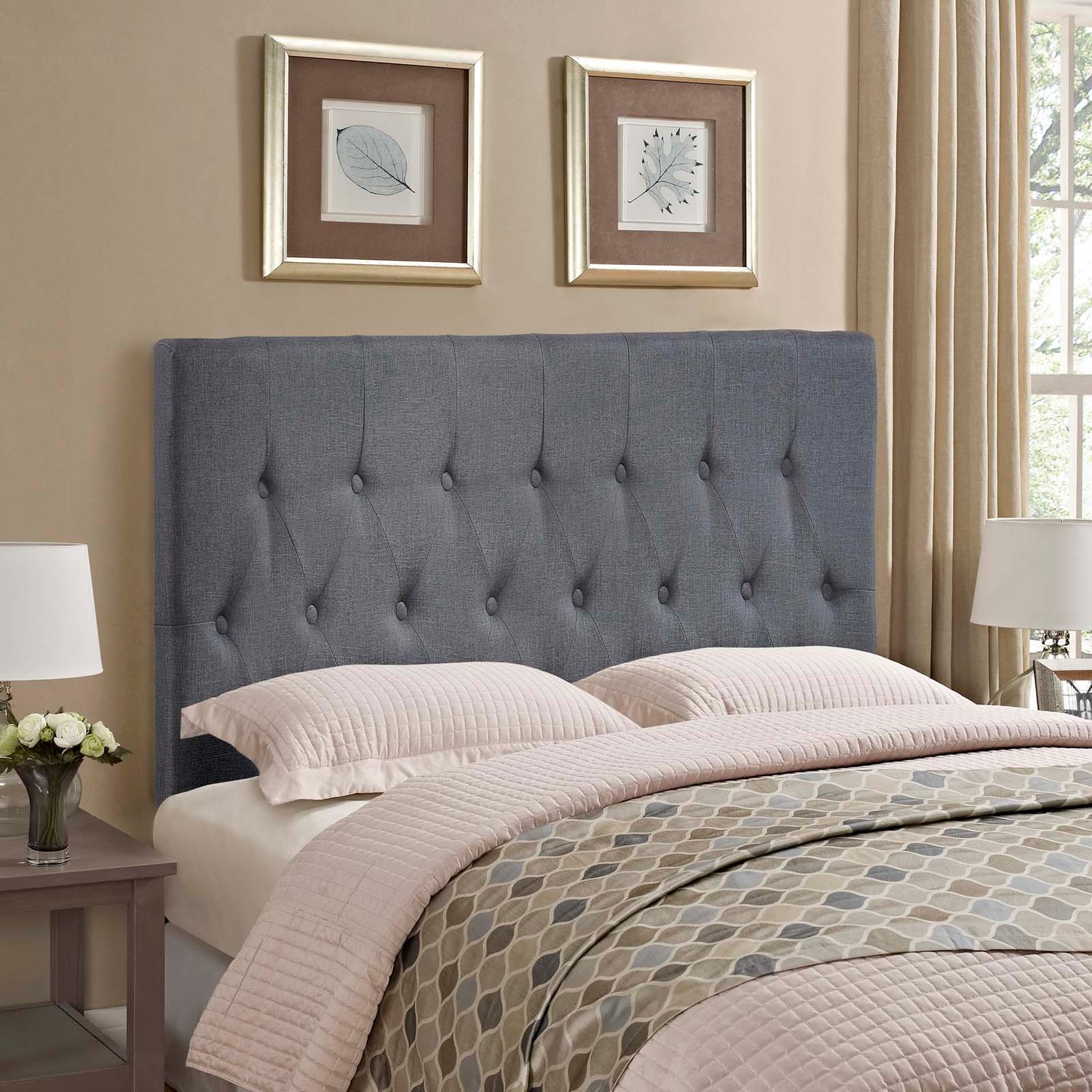 Clique Upholstered Fabric Headboard By HouseBean