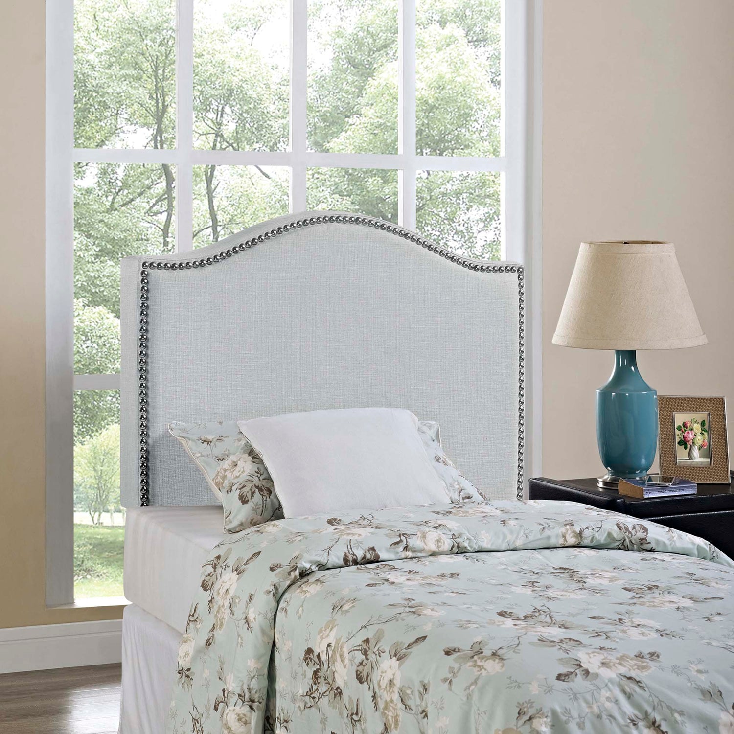 Curl Nailhead Upholstered Headboard by Modway