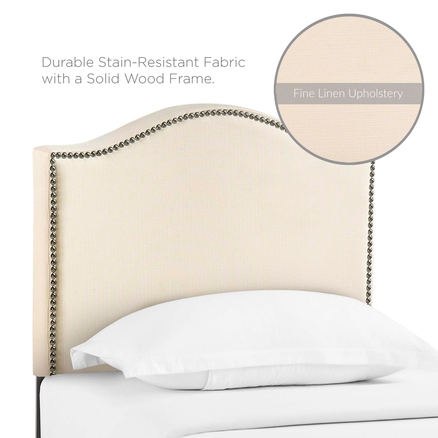 Curl Nailhead Upholstered Headboard by Modway