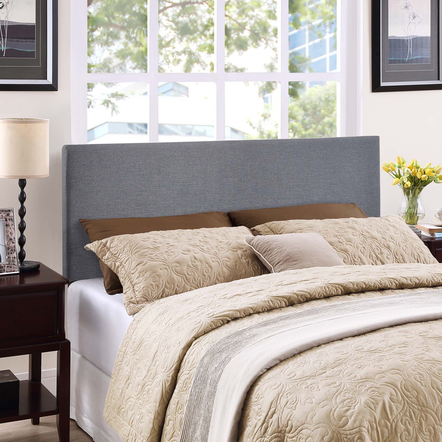 Region Upholstered Fabric Headboard by Modway