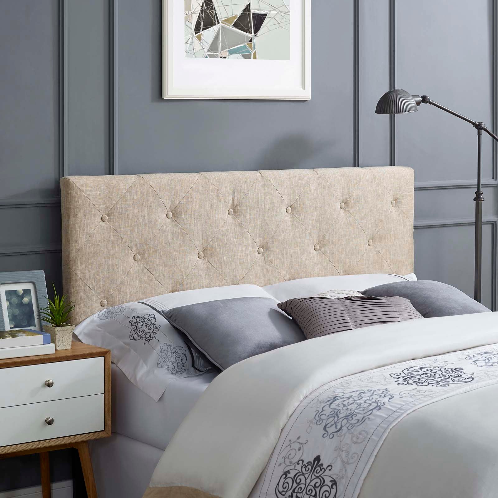 Terisa Upholstered Fabric Headboard By HouseBean