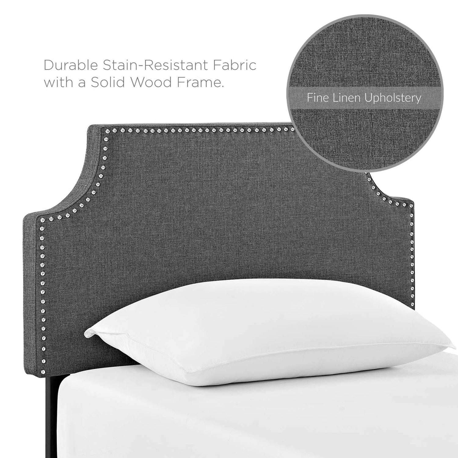 Laura Upholstered Fabric Headboard By HouseBean