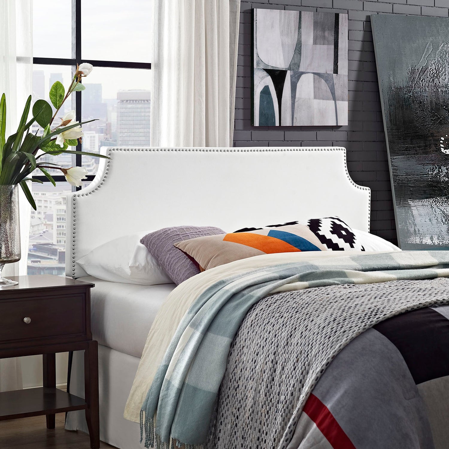 Laura Upholstered Vinyl Headboard by Modway