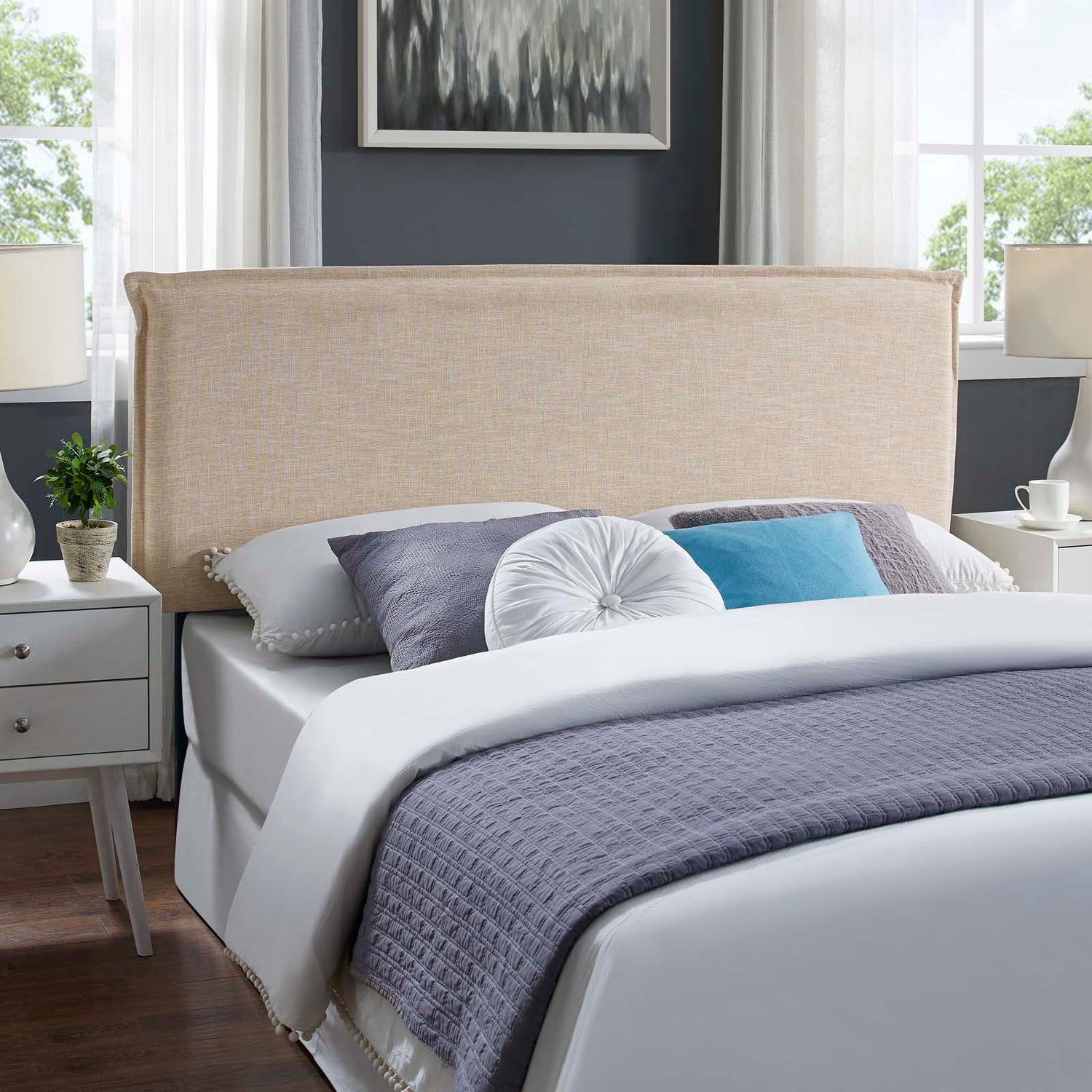 Camille Upholstered Fabric Headboard By HouseBean