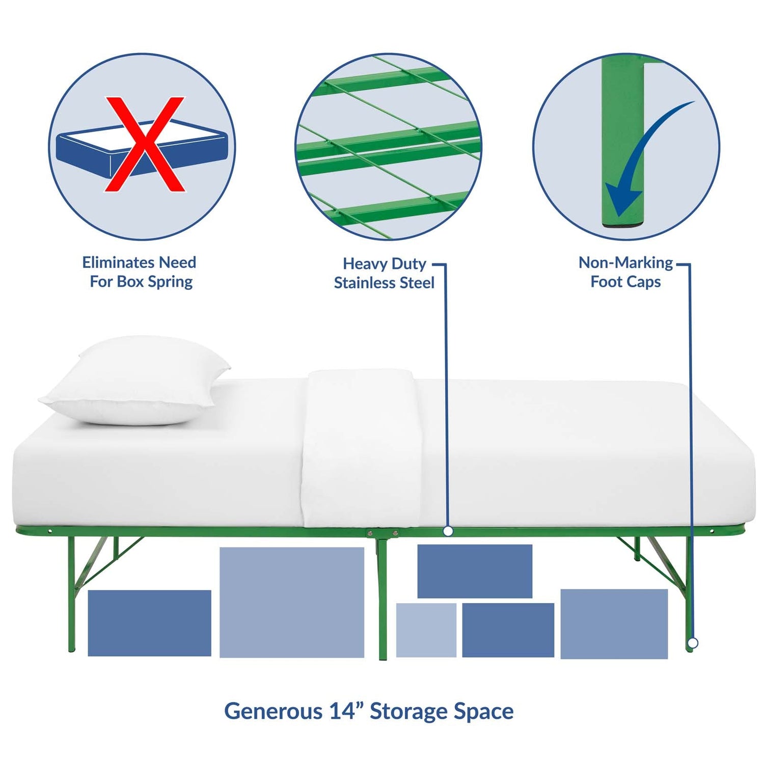 Horizon Stainless Steel Bed Frame By HouseBean