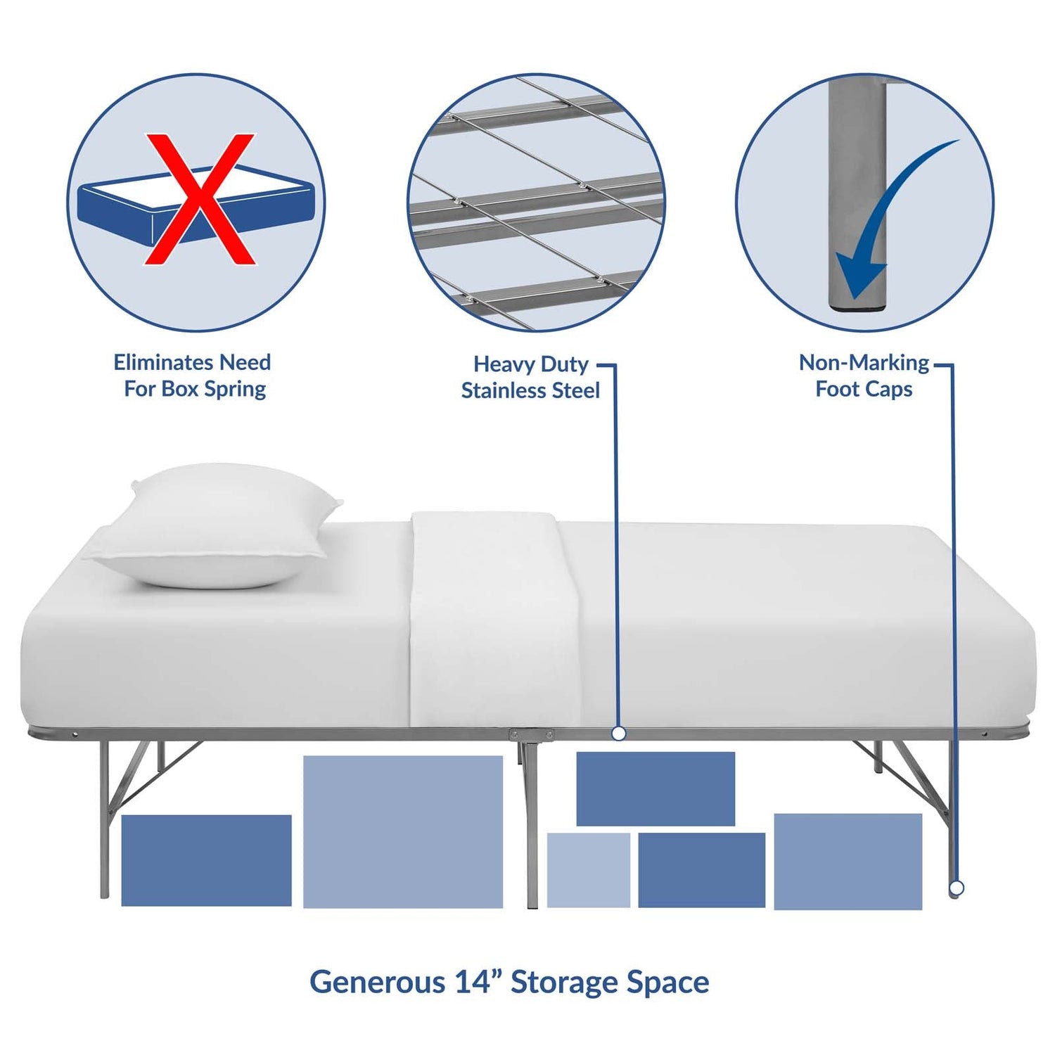 Horizon Stainless Steel Bed Frame By HouseBean