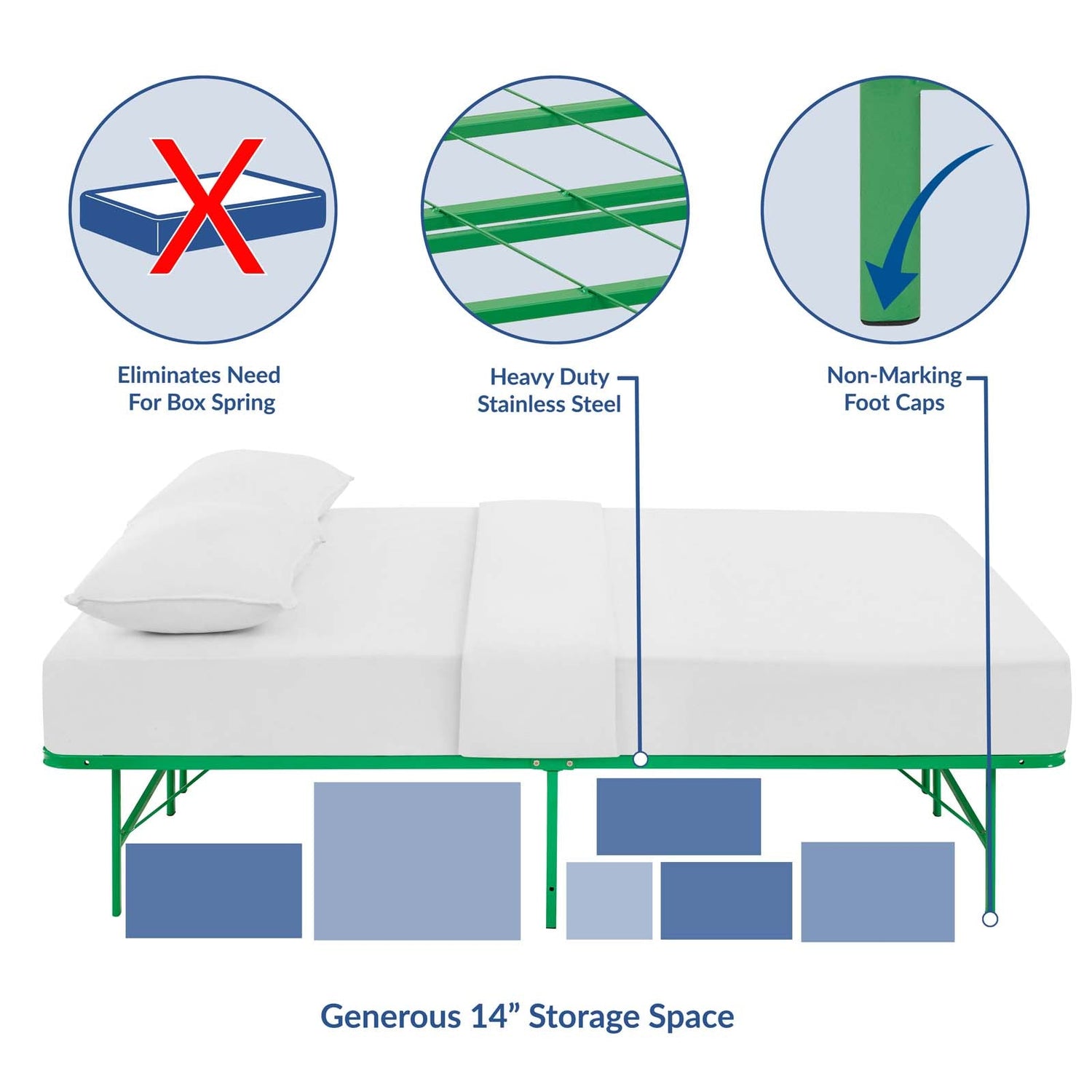 Horizon Stainless Steel Bed Frame By HouseBean