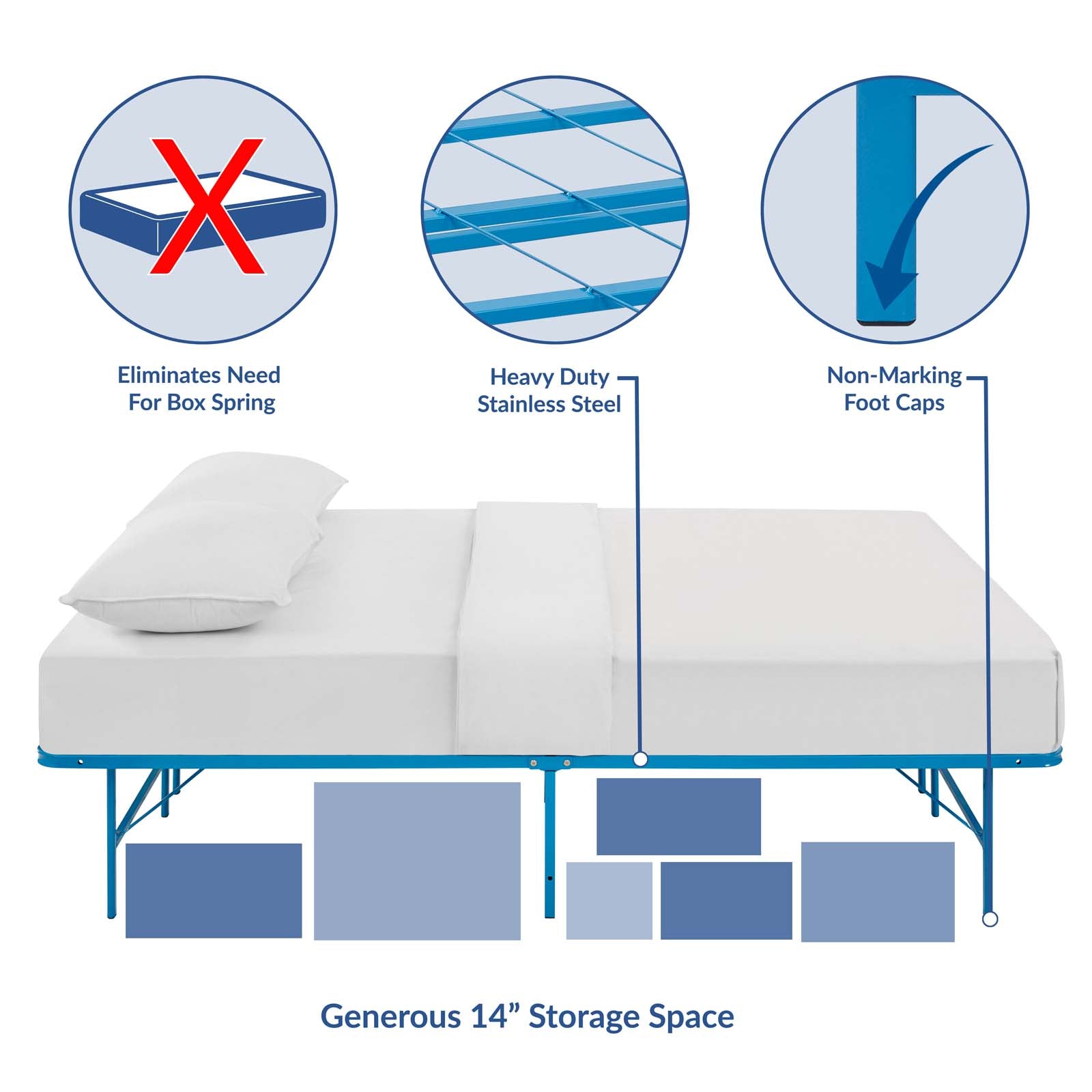 Horizon Stainless Steel Bed Frame By HouseBean