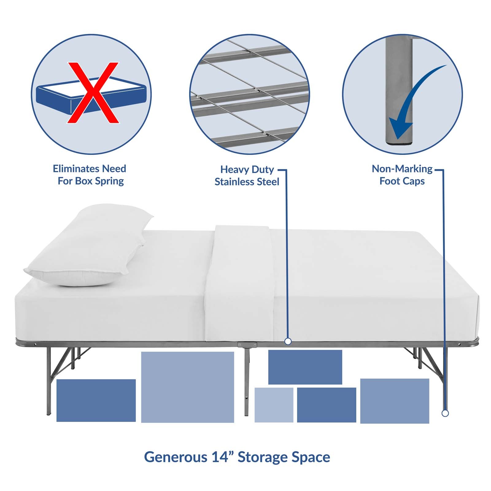 Horizon Stainless Steel Bed Frame by Modway