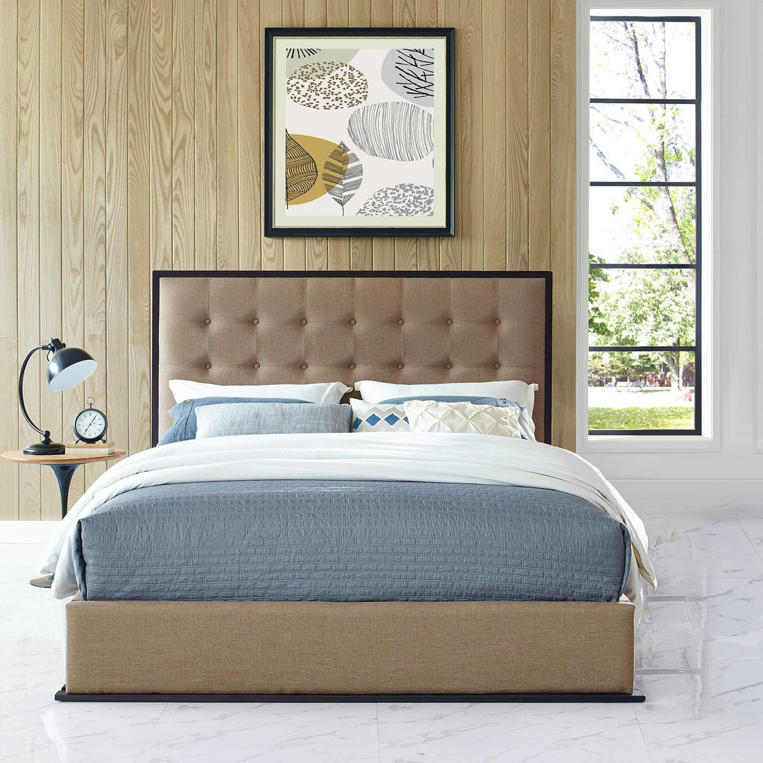 Madeline Upholstered Fabric Bed Frame By HouseBean