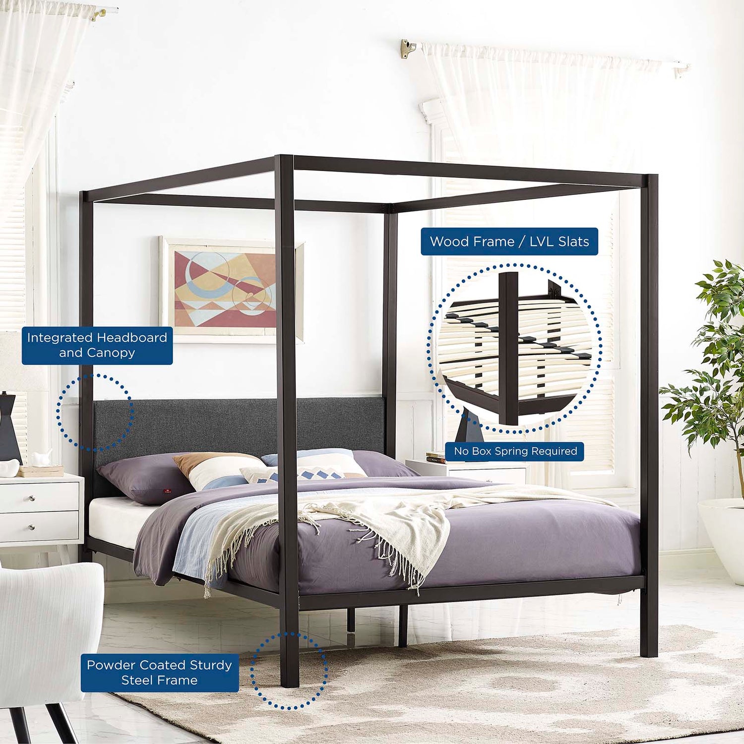 Raina Canopy Bed Frame By HouseBean