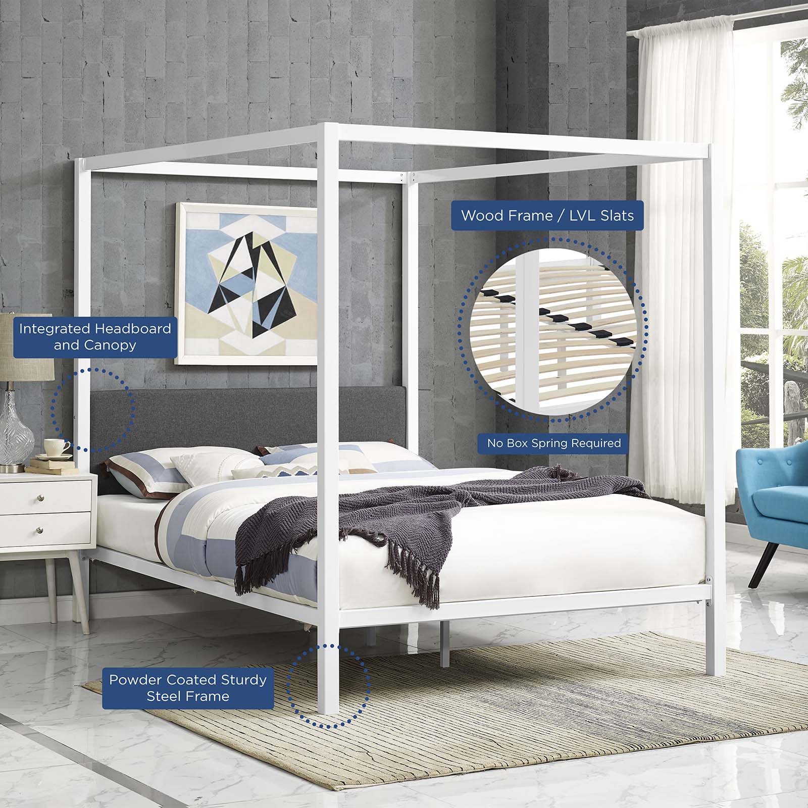 Raina Canopy Bed Frame By HouseBean