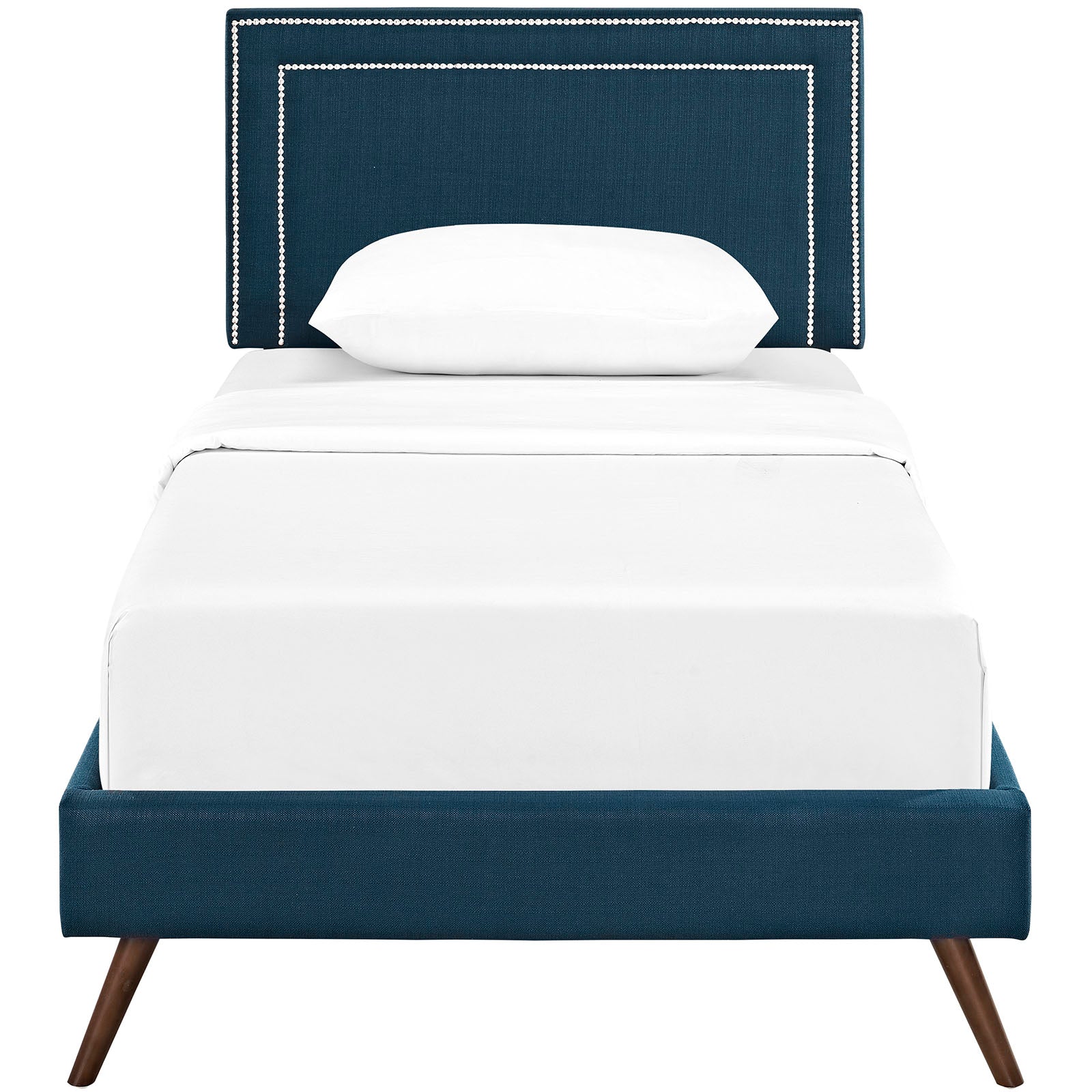 Jessamine Fabric Platform Bed with Round Splayed Legs by Modway