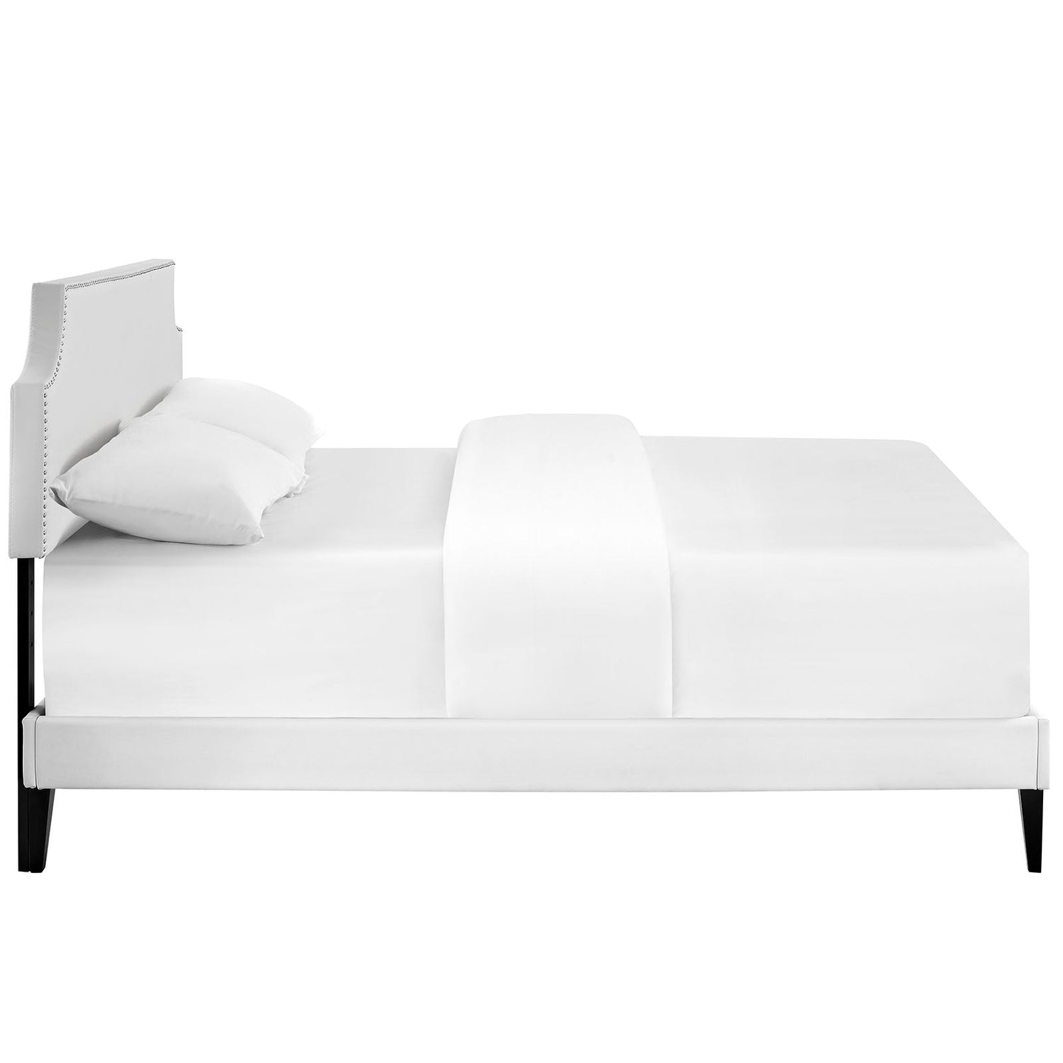 Laura Fabric Platform Bed with Squared Tapered Legs by Modway