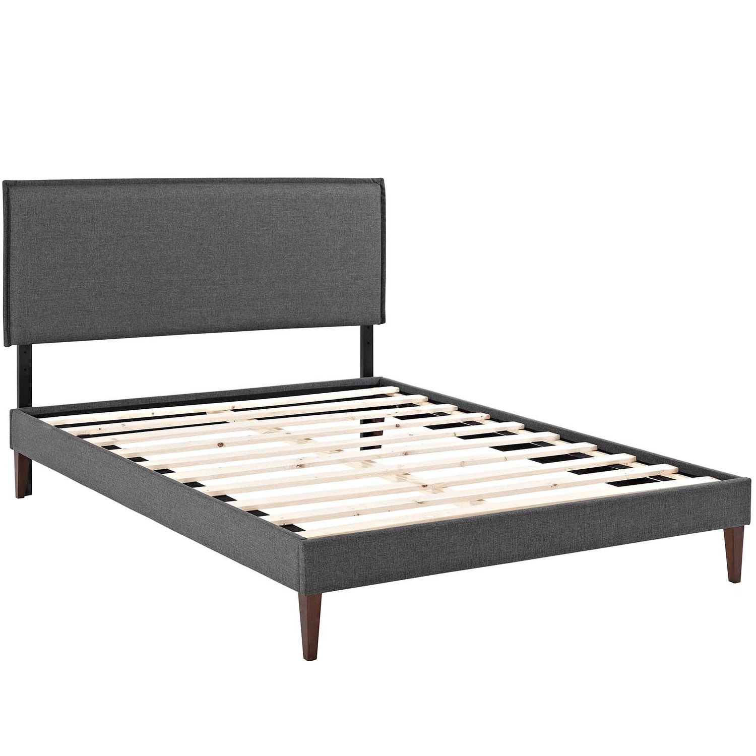 Camille Fabric Platform Bed with Squared Tapered Legs by Modway