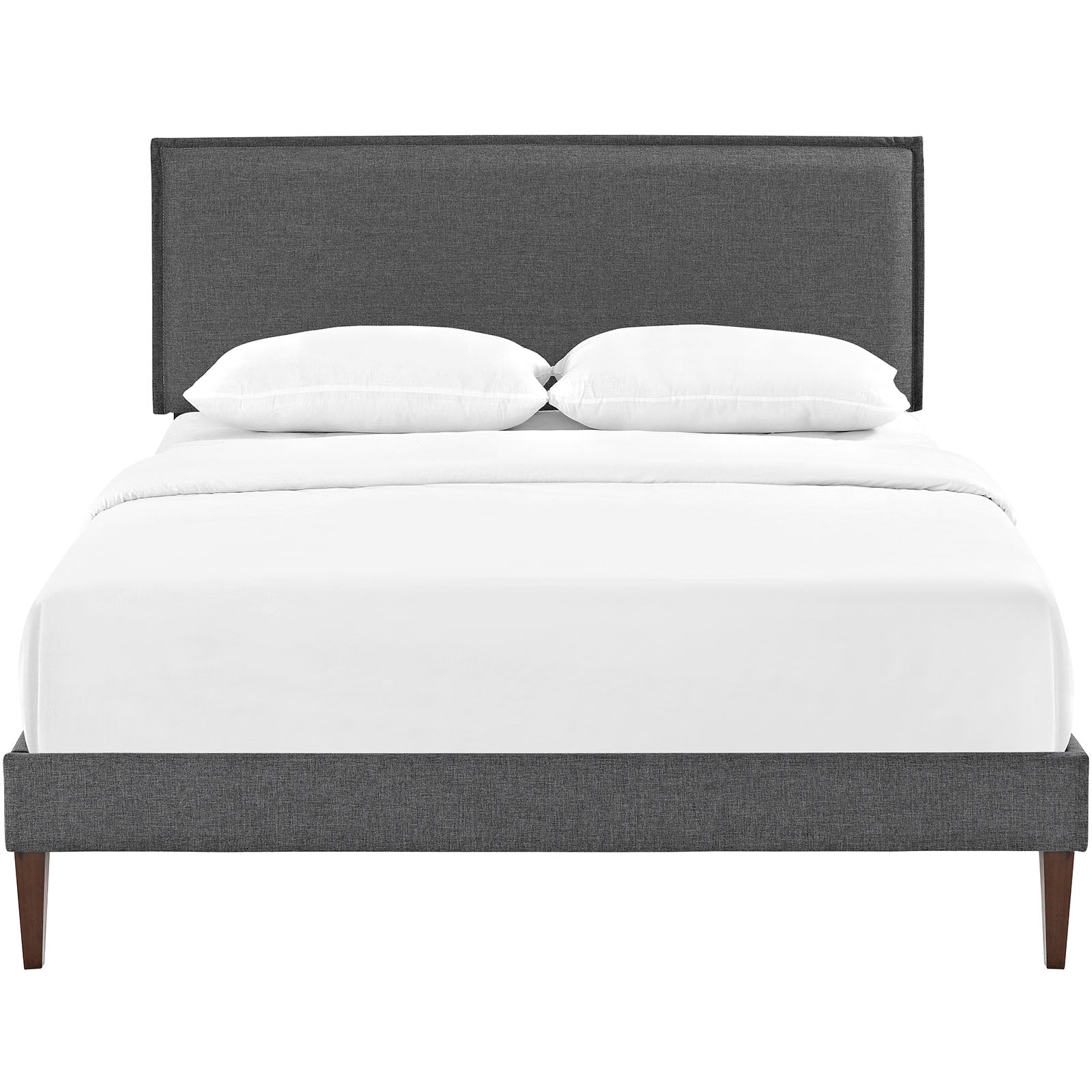 Camille Fabric Platform Bed with Squared Tapered Legs by Modway