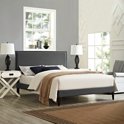 Camille Fabric Platform Bed with Squared Tapered Legs by Modway