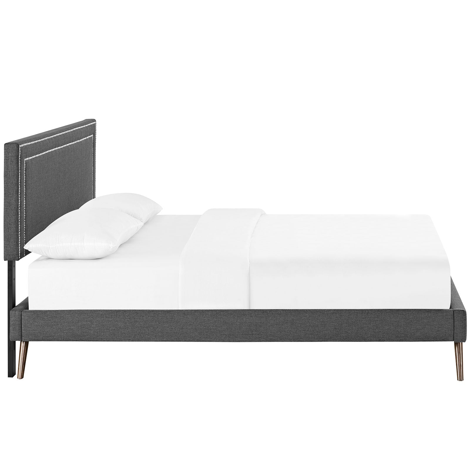 Jessamine Fabric Platform Bed with Round Splayed Legs by Modway