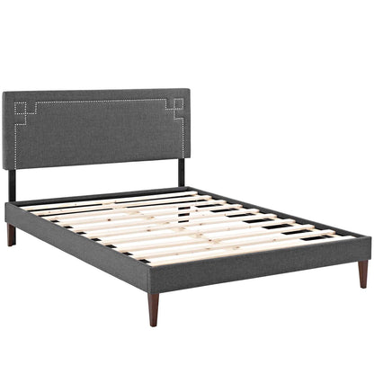 Josie Fabric Queen Platform Bed with Squared Tapered Legs by Modway