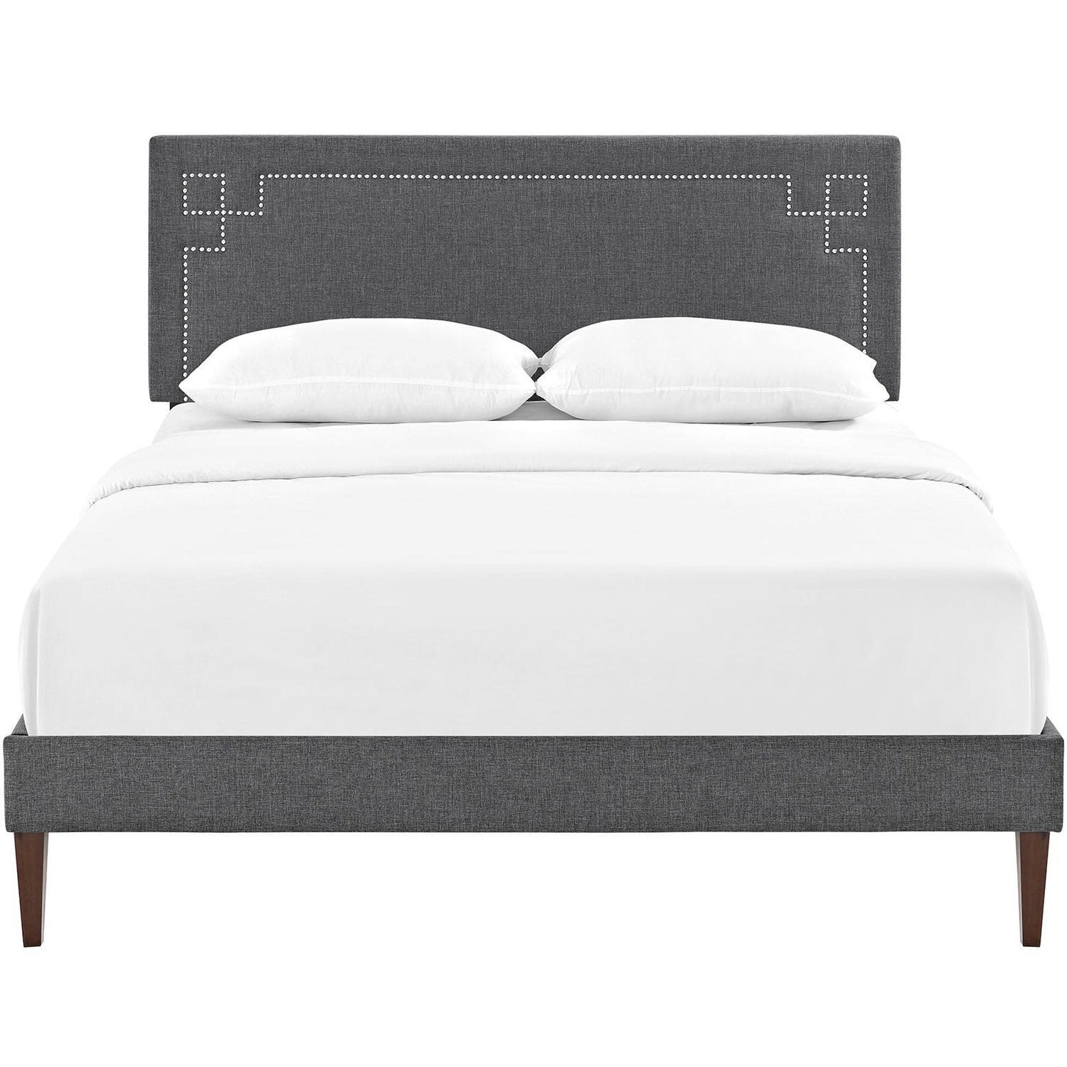 Josie Fabric Queen Platform Bed with Squared Tapered Legs by Modway