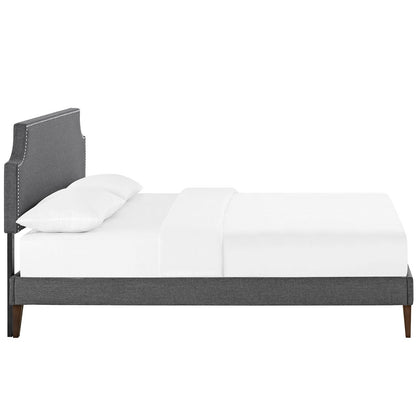 Laura Fabric Platform Bed with Squared Tapered Legs by Modway