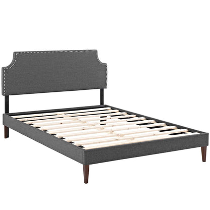Laura Fabric Platform Bed with Squared Tapered Legs by Modway