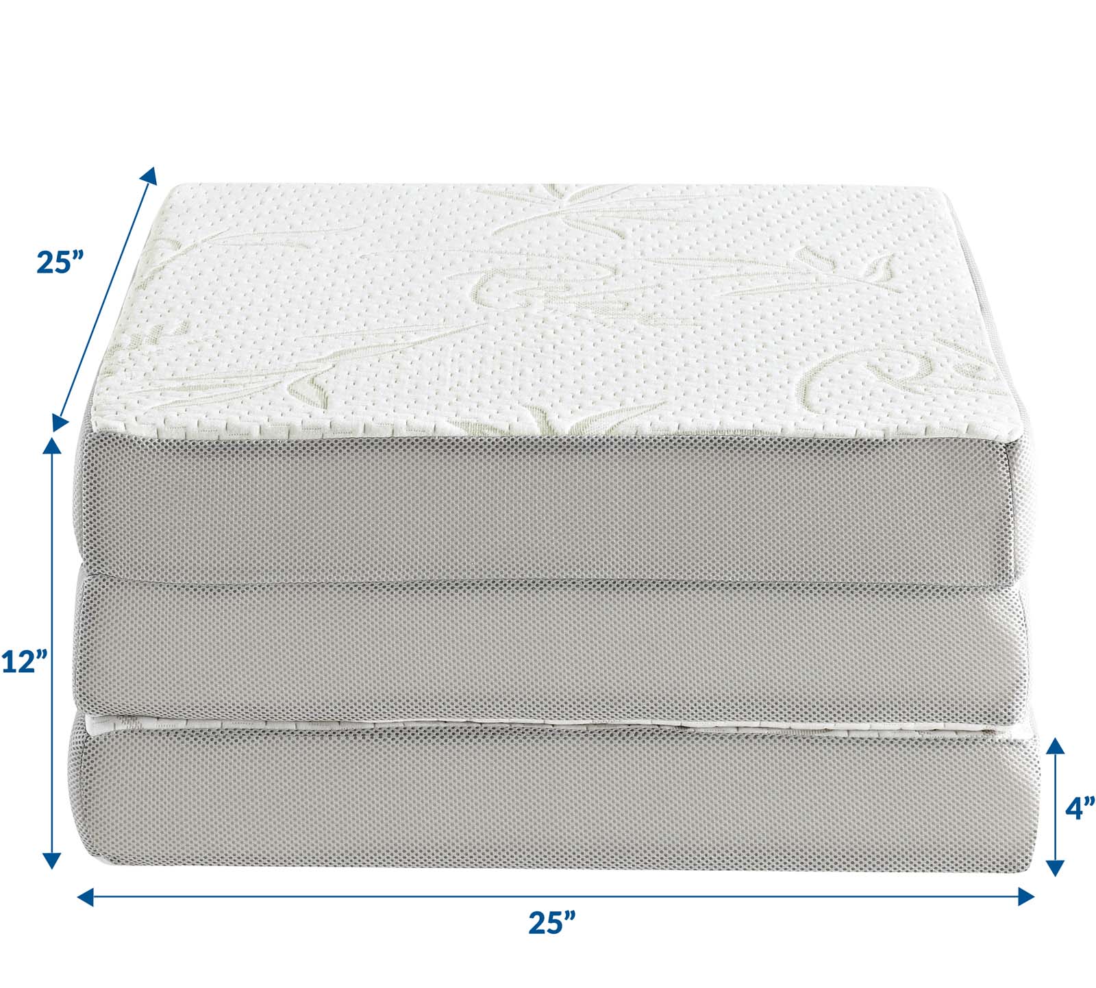 Relax 25 x 75 x 4 Tri-Fold Mattress Topper By HouseBean