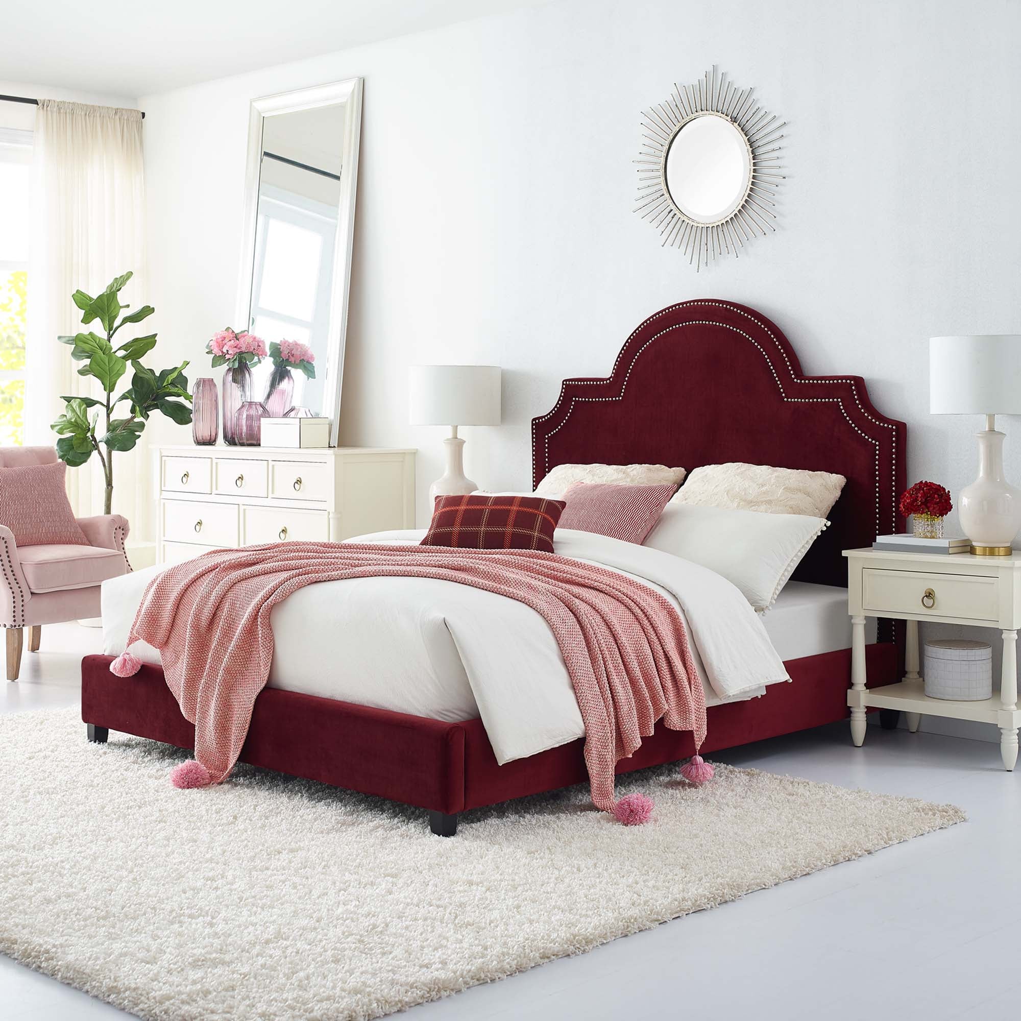 Primrose Performance Velvet Platform Bed by Modway