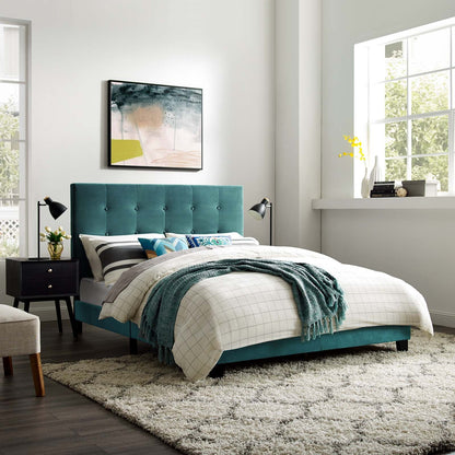 Melanie Tufted Button Upholstered Performance Velvet Platform Bed by Modway