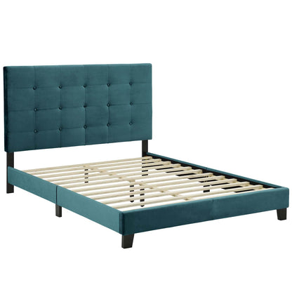 Melanie Tufted Button Upholstered Performance Velvet Platform Bed by Modway