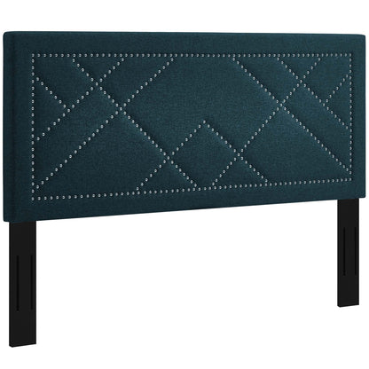 Reese Nailhead Upholstered Linen Fabric Headboard by Modway