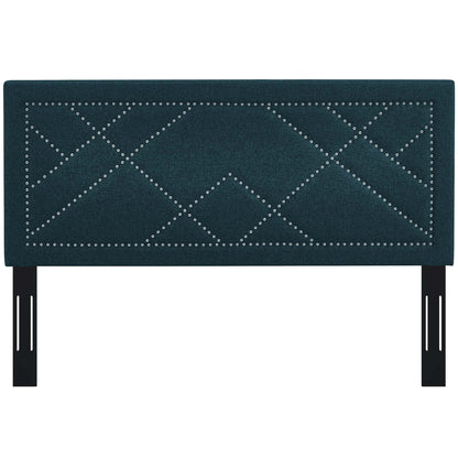Reese Nailhead Upholstered Linen Fabric Headboard by Modway