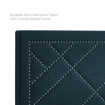 Reese Nailhead Upholstered Linen Fabric Headboard by Modway