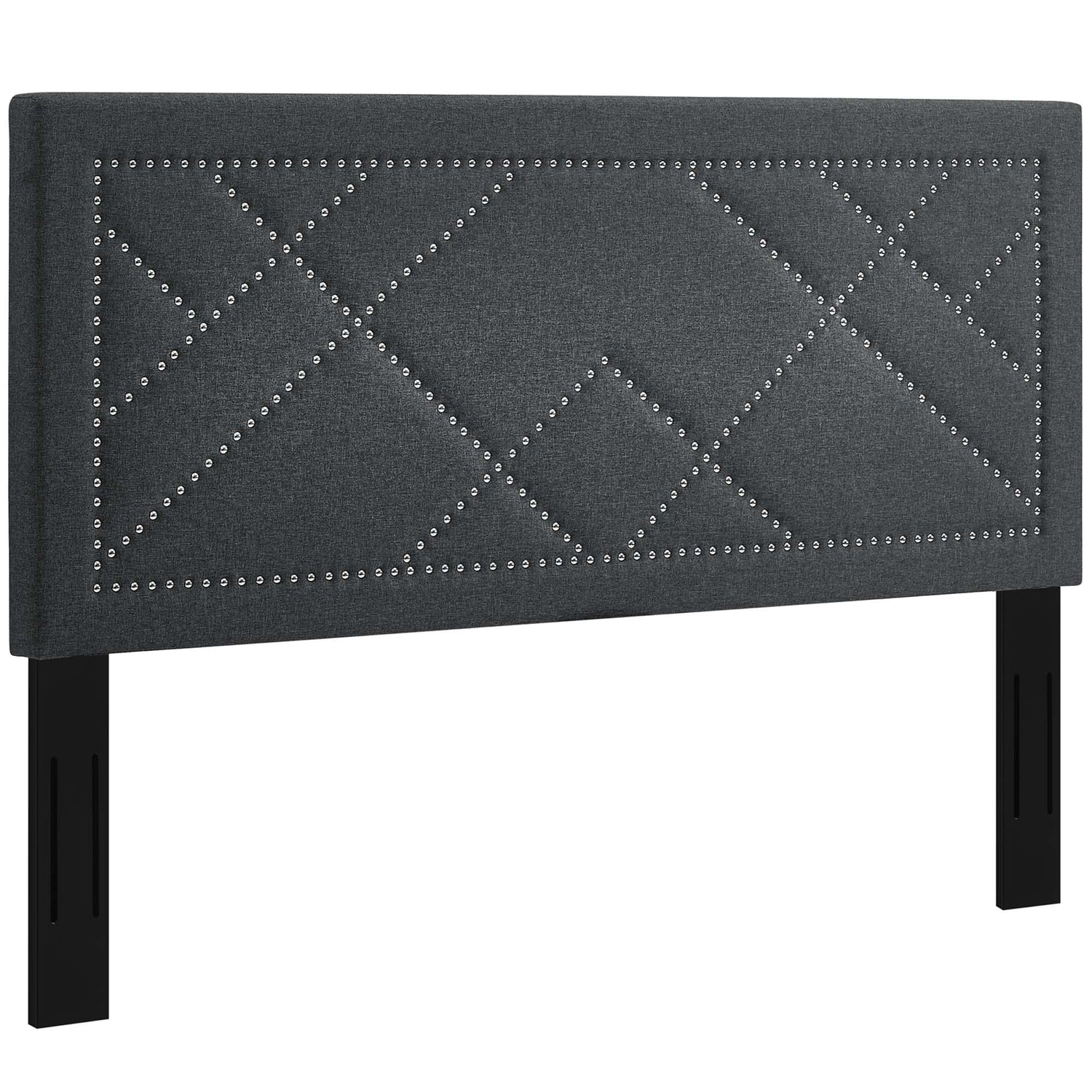 Reese Nailhead Upholstered Linen Fabric Headboard by Modway