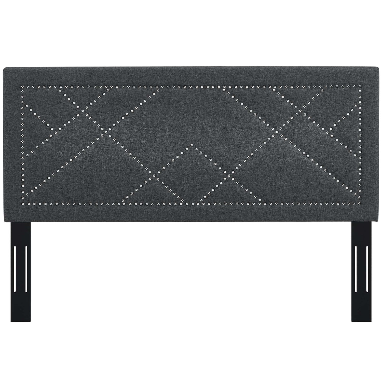 Reese Nailhead Upholstered Linen Fabric Headboard by Modway