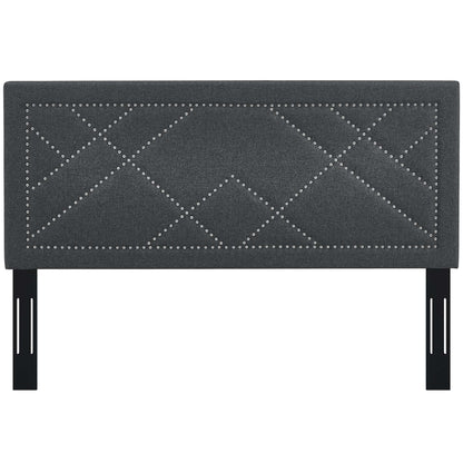 Reese Nailhead Upholstered Linen Fabric Headboard by Modway