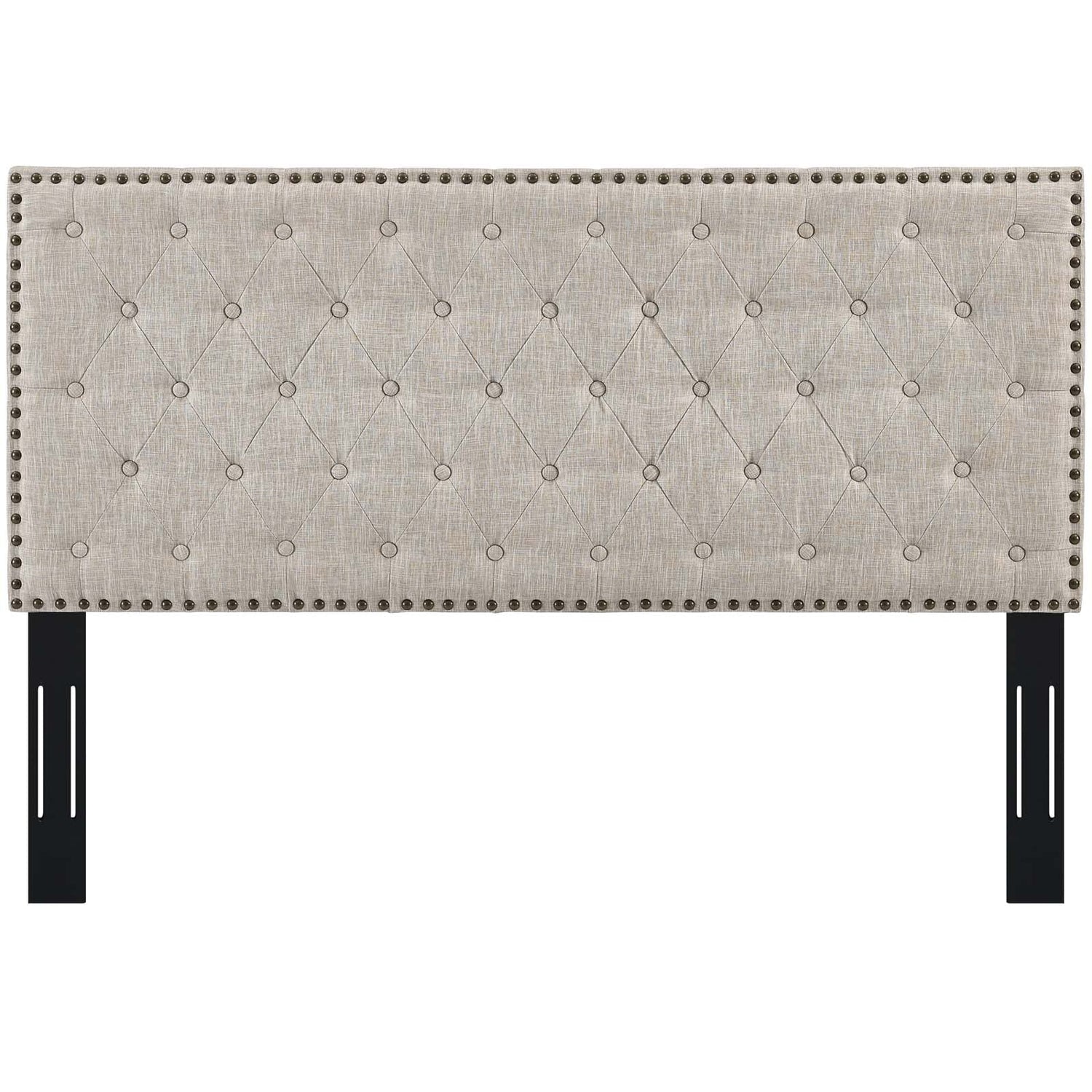 Helena Tufted Upholstered Linen Fabric Headboard By HouseBean