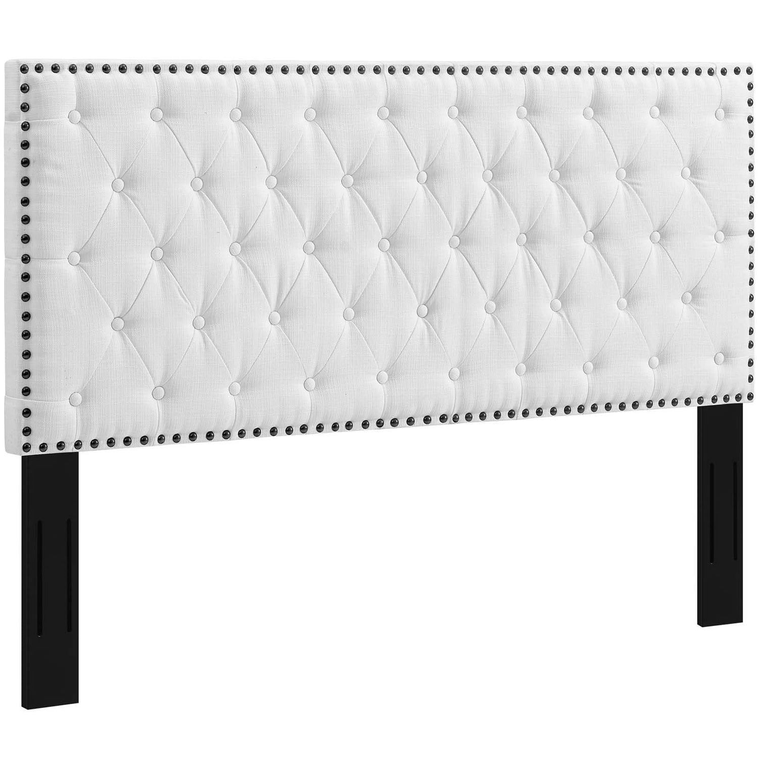 Helena Tufted Upholstered Linen Fabric Headboard By HouseBean