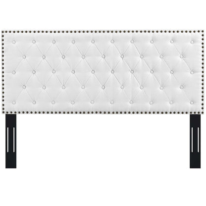 Helena Tufted Upholstered Linen Fabric Headboard By HouseBean