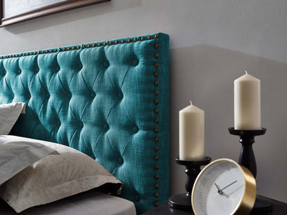 Helena Tufted Upholstered Linen Fabric Headboard By HouseBean