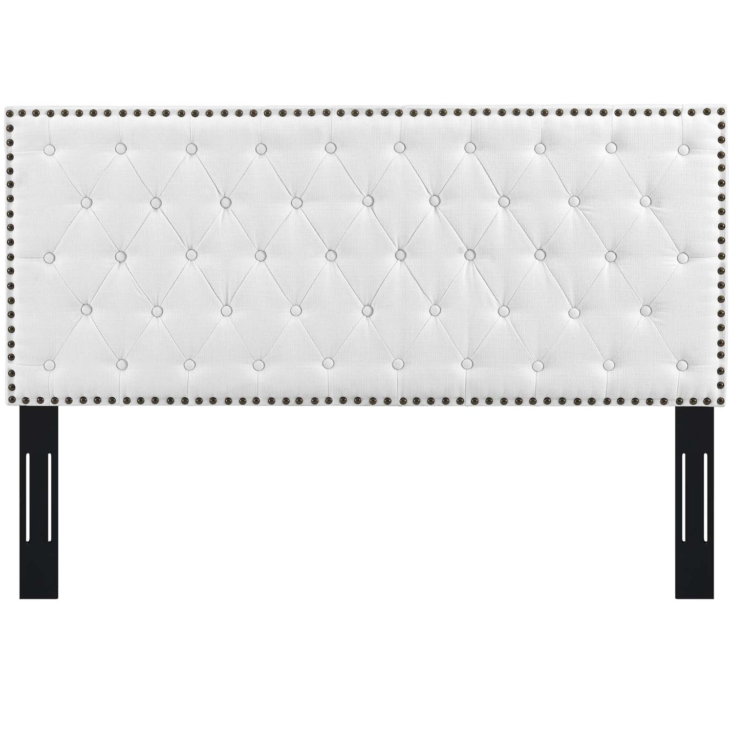 Helena Tufted Upholstered Linen Fabric Headboard By HouseBean