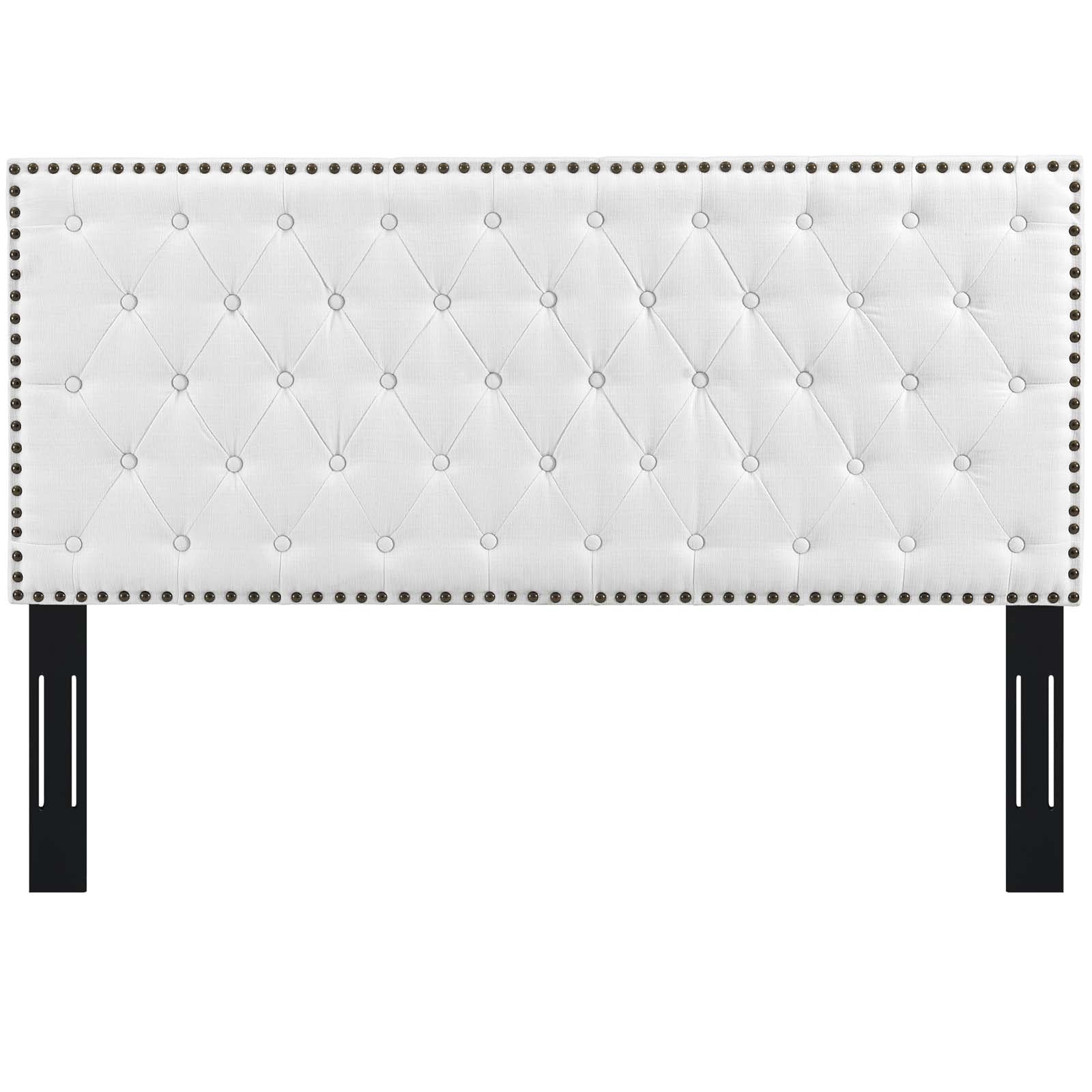 Helena Tufted Upholstered Linen Fabric Headboard By HouseBean