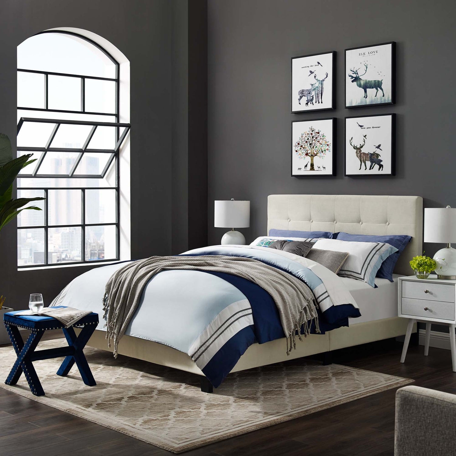 Amira Performance Velvet Bed by Modway