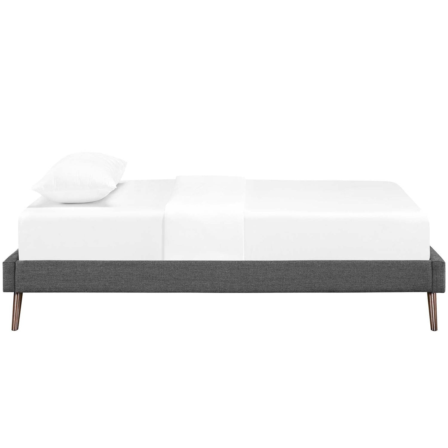 Loryn Fabric Bed Frame with Round Splayed Legs By HouseBean