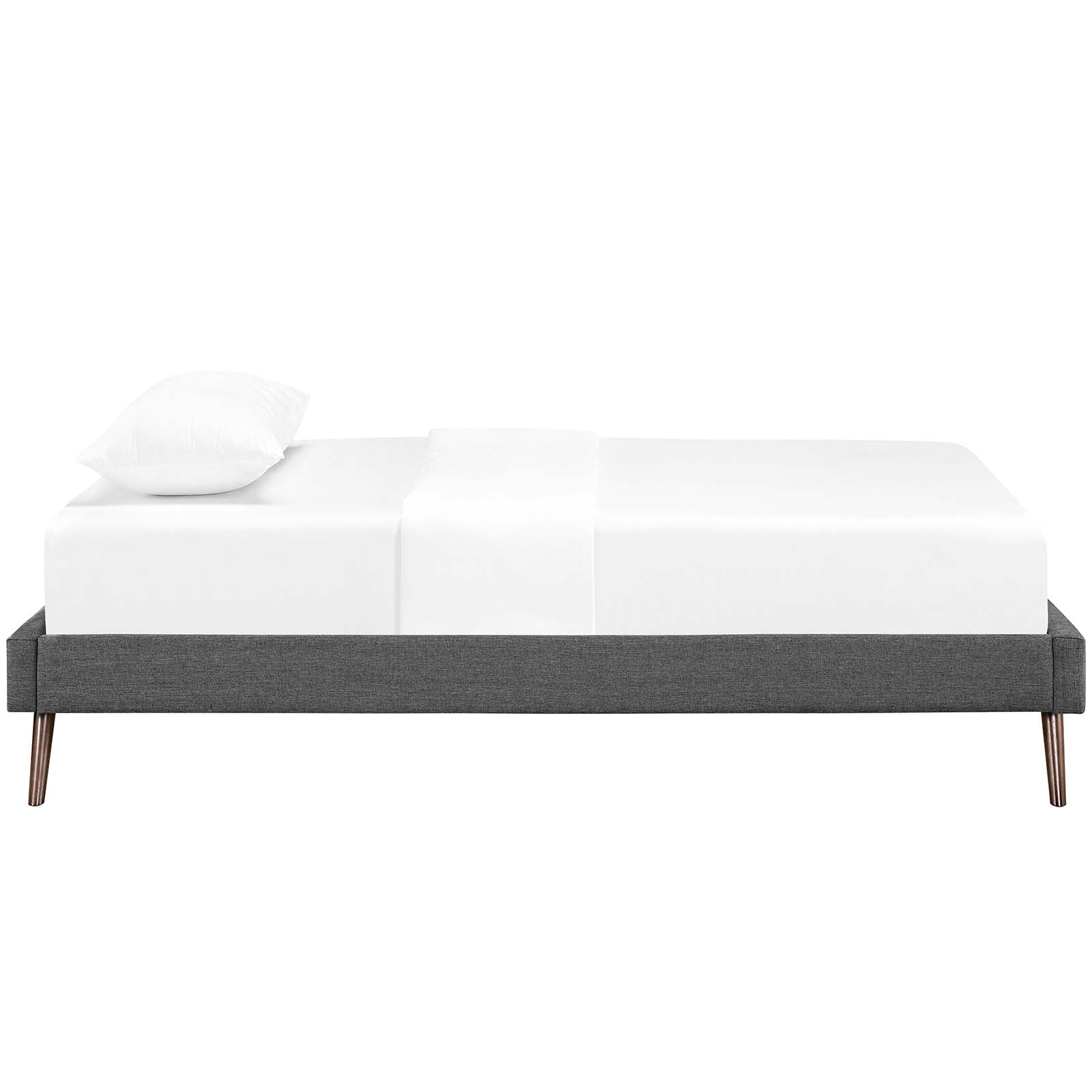 Loryn Fabric Bed Frame with Round Splayed Legs By HouseBean