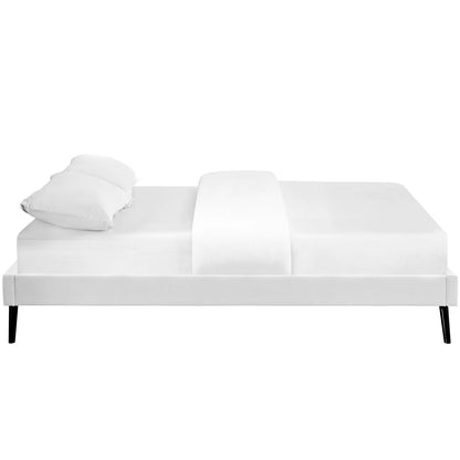 Loryn Vinyl Bed Frame with Round Splayed Legs By HouseBean