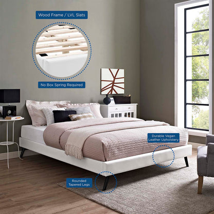 Loryn Vinyl Bed Frame with Round Splayed Legs by Modway