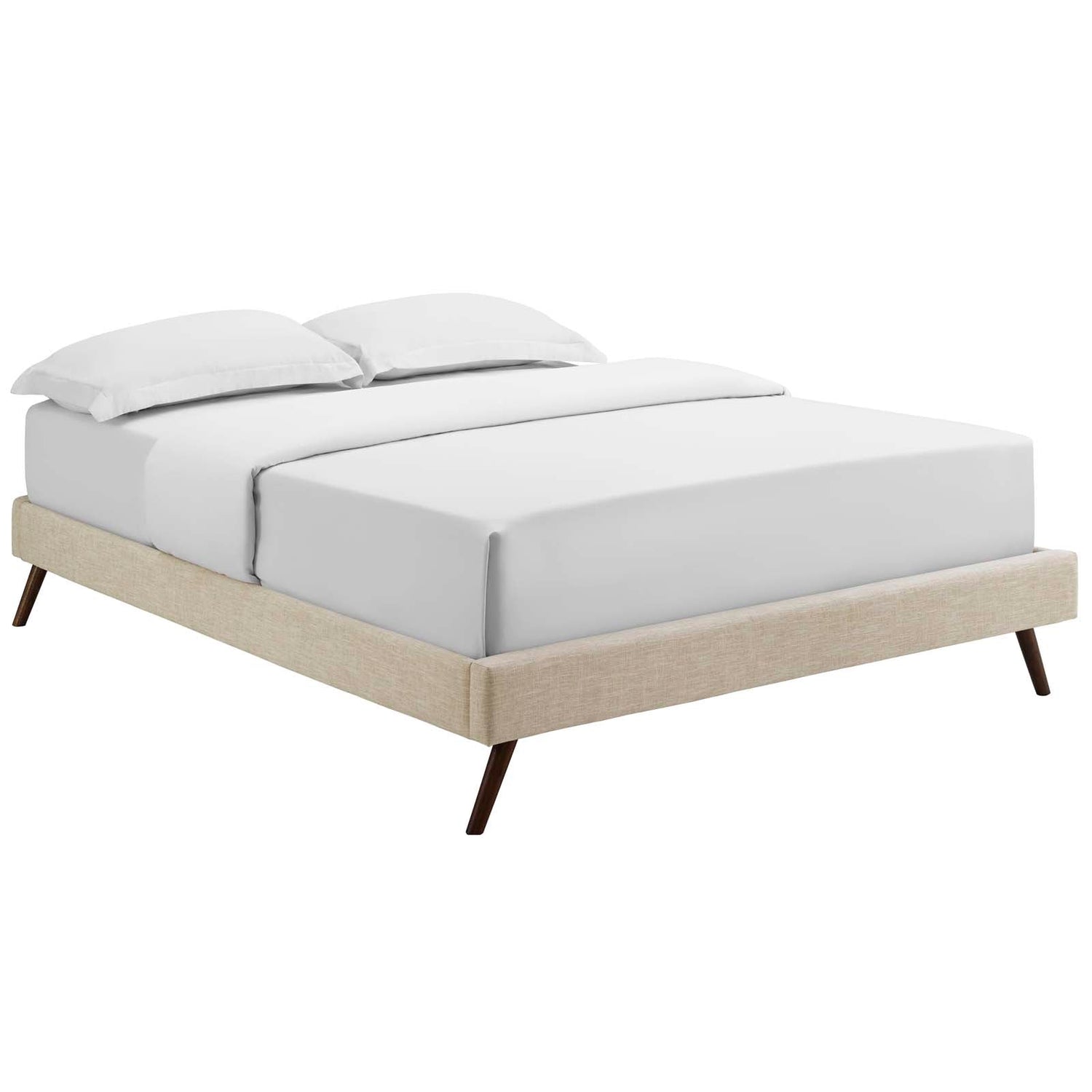 Loryn Fabric Bed Frame with Round Splayed Legs By HouseBean